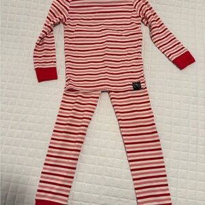 Sweet Bamboo - Striped Red & White Kids Pajama Set - Long Sleeve Top and Pants